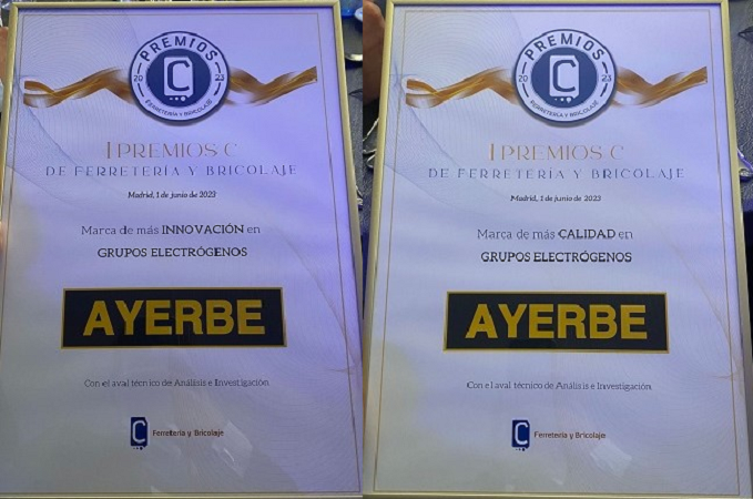 AYERBE premiado por la calidad e innovación de sus grupos electrógenos