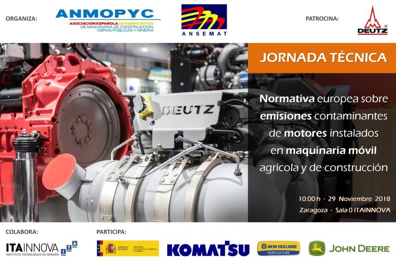 ANMOPYC organiza una jornada sobre el nuevo reglamento de emisiones de motores (fase V)