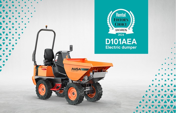 The AUSA D101AEA electric dumper, awarded the Rental 2024 Editor’s Choice Award.