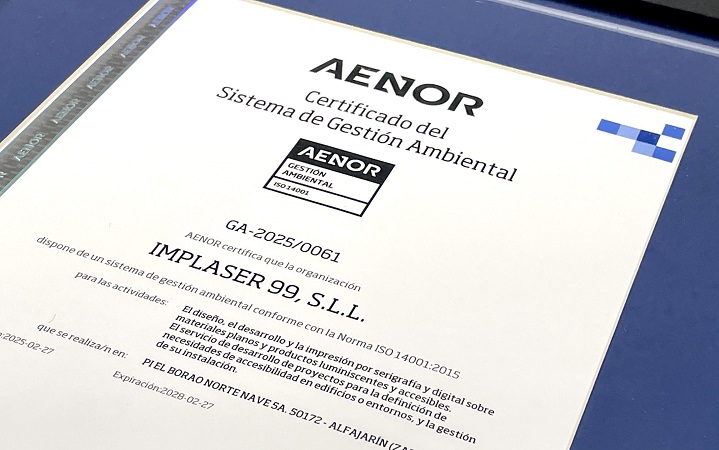 IMPLASER obtains ISO 14001 certification for environmental management systems