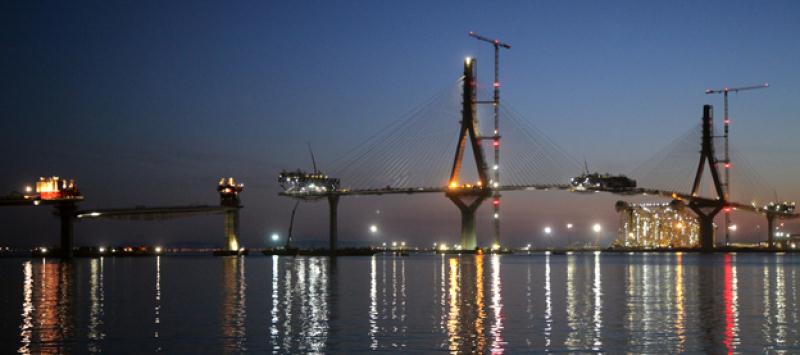 Grúas Linden Comansa en el Puente de Cádiz