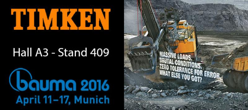 Timken participará en la Feria Bauma 2016